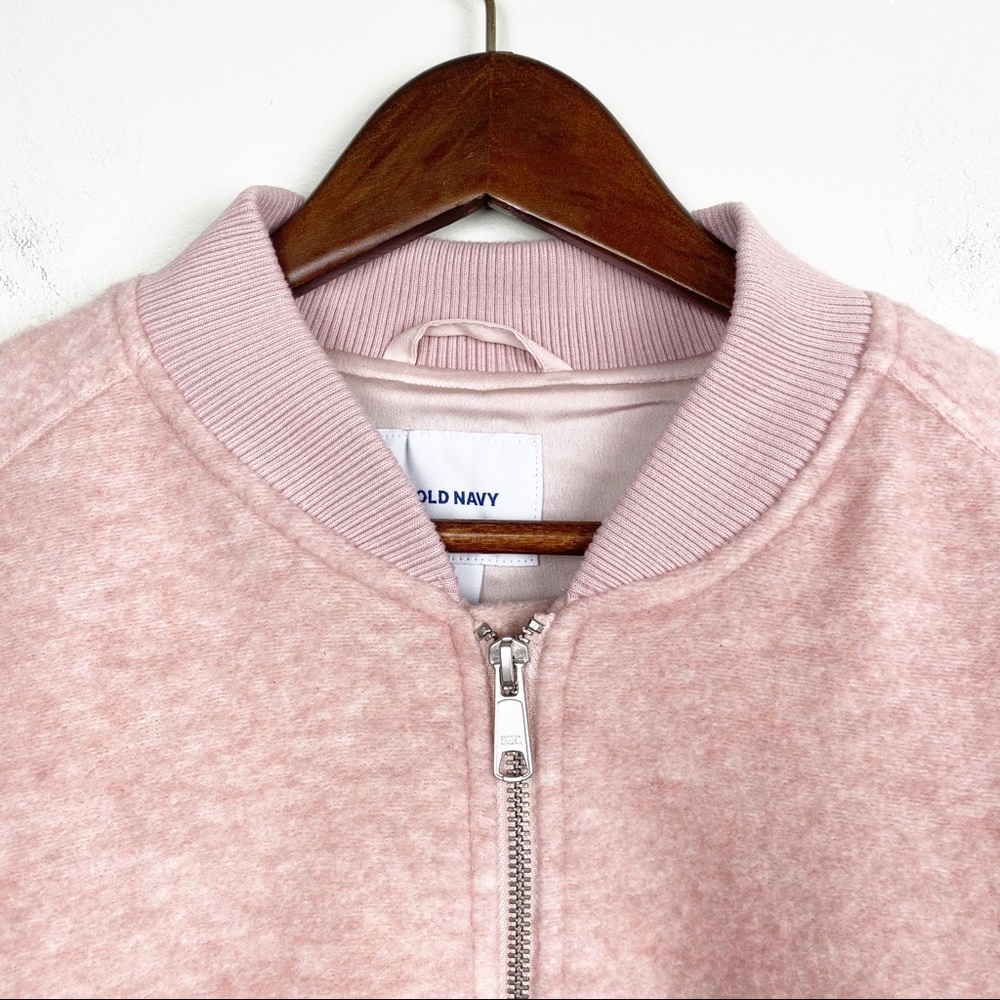 Old Navy Bomber Jacket Textured Pink Jacquard - Picture 6 of 12